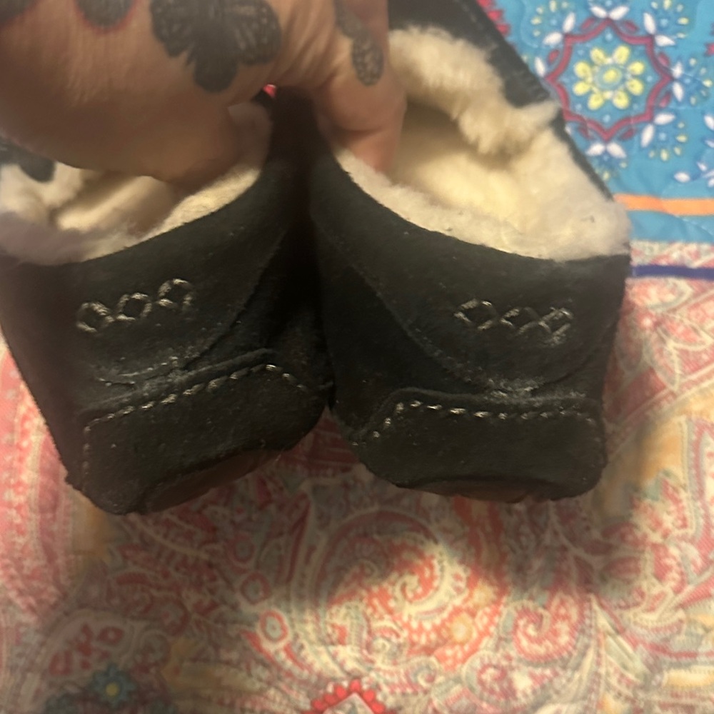 UGG Men's Dark Suede Slip-Ons with Cream Lining - Picture 2 of 4